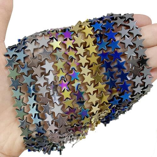 Star 4/6/8/10mm Natural Hematite Stone Loose Spacers Beads for Jewelry Making Pentagram DIY Bracelet Necklace Accessories A47