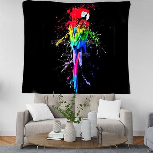 PLstar Cosmos Tapestry Parrot Flower 3D Printing Tapestrying Rectangular Home Decor Wall Hanging New style 1