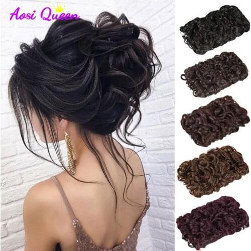 AS Hair Bun Messy Big Hair Bun Curly Chignon with Comb Clips in Hair Tail Cover Ponytail Extension Synthetic Natural Fake Hair