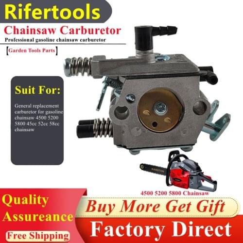General Replacement Carburetor For Gasoline 2-Stroke Engine 45cc 52cc 58cc 4500 5200 5800 Petrol Chainsaw Cultivator Weeder Part