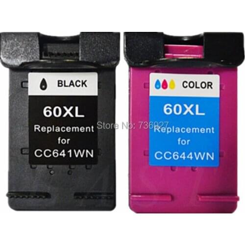 1Set Remanufactured Ink Cartridge For HP60 HP 60 XL, suit For ENVY 120 100 110 114 111 Deskjet F2560 inkjet printer