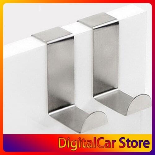 Over The Door Hooks Hanging Towel Rack Stainless Steel Multiple Use Z Shaped Cabinet Door Hooks Storage Organizer