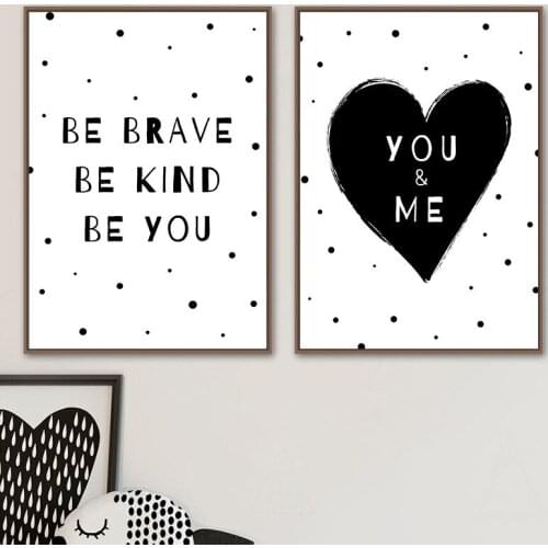 Minimalist Black White Motivational Quote Art Canvas Painting Posters And Prints Nursery Baby Wall Art Kids Room Decoration