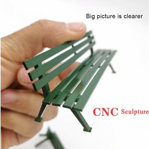 1/18 Bench Large Size Green Model Bench Model Toy Chair Furniture Park Scene Layout 5pcs Sand Table DIY Diorama