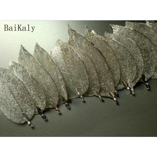 Fashion Leaf Charms for women earrings necklace gift Jewelry Making pendants silver leaf charms diy Handmade jewelry accessories