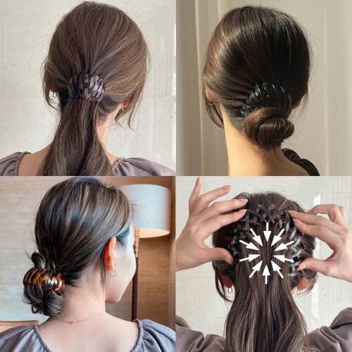 Fashion Claw Clip Women Bird Nest Expanding Crystal Tail Hairband Holder Clips Claw Pins Hairdresser Ponytail Hairpin Hair Claw