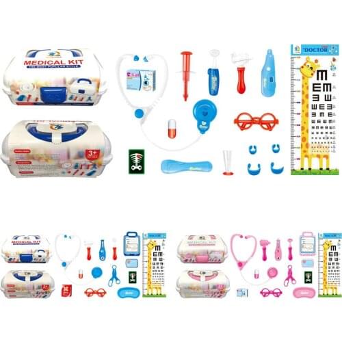 Kids Doctor Toys Kit With Electronic Stethoscope 16 Equipment Family Doctor Nurse Medical Kit Toy Pretend Play Hospital Medicine