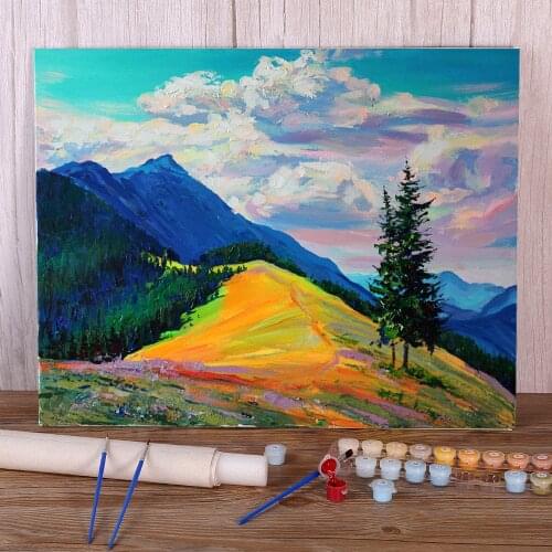 Landscape Carpathians DIY Painting By Numbers Kit Acrylic Paints 50*70 Canvas Painting Loft Wall Picture Adults Drawing