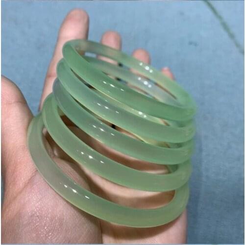 Natural Genuine Green Jade Bracelet Bangle Charm Jewellery Ice Translucent Chalcedony Bracelet Lucky Amulet Gifts For Women Men