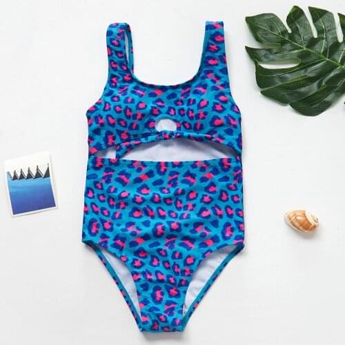 New European and American style girls' swimwear foreign trade original single childrens one-piece swimwear big kids swimwear
