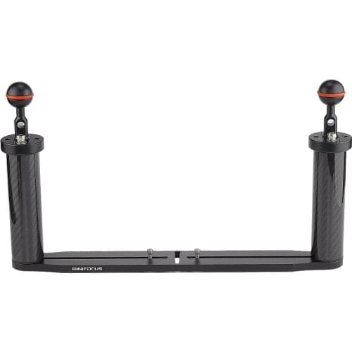 Diving Camera Carbon Fiber Tray Grip Double Handle Float Ball Arm Bracket for Camera Housing Case Underwater Photography