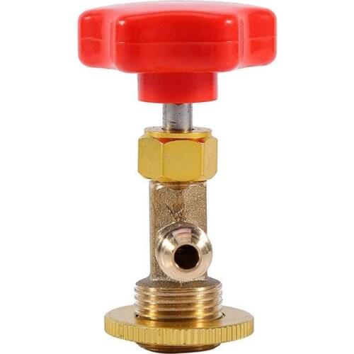 R134a Can Canister Opener Tap Tapper M14/1/4 inch SAE Car Auto Air Conditioning Refrigerant Can Tap Valve Red + gold Bottle Open