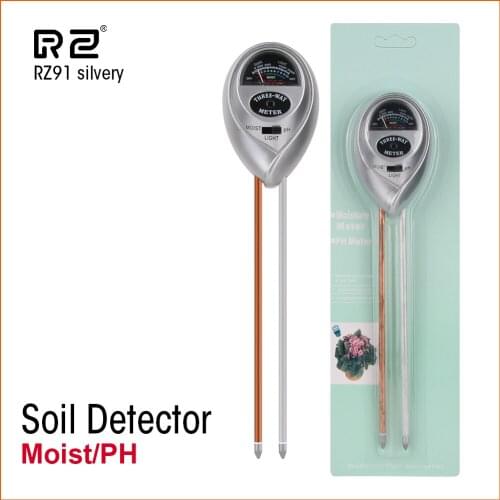 RZ Mini Soil PH Moisture Humidity Measuring PH Meter Soil Moisture Monitor Hygrometer Gardening Plant Farming Moisture Tester