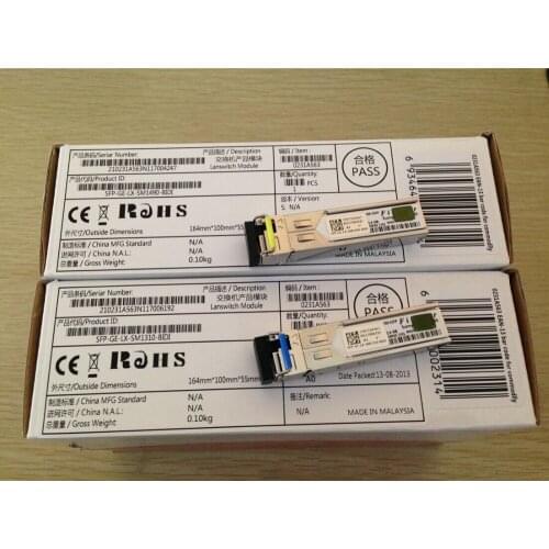 SFP-GE-LX-SM1490-BIDI 1000BASE-BX-D BiDi SFP TX1490nm/RX1310nm TX1310nm/RX1490nm 1.25G 10km single-mode fiber