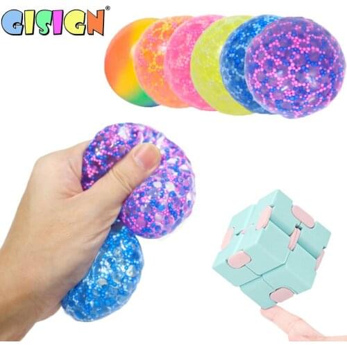 Colorful Vent Ball Press Decompression Anti Stress Balls Hand Toy Relieve Squeeze Fidget Toy Pack For Child Kids Antistress