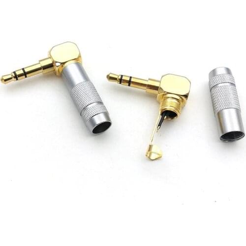 1pcs 3.5mm Stereo Male Plug Angled Audio adapter soldering