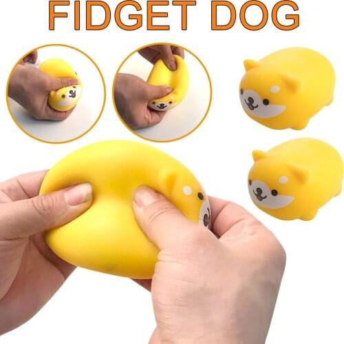 Cute Squisy Squishe Toy Cartoon Animal Shape Corgi Stress Relief Ball Pinch Decompression Squeeze Fidget Toy Kids Adults