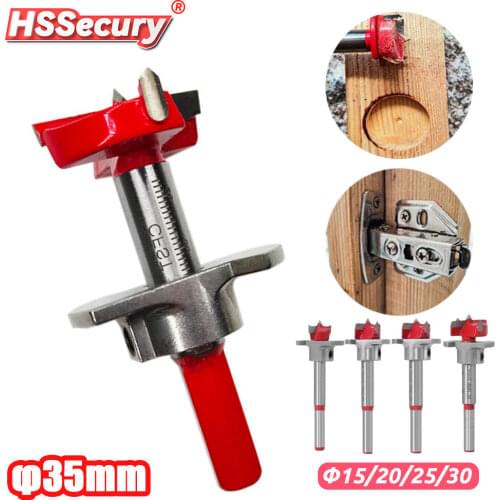 15-35mm Carbide Tip Drill Bit Woodworking Tools Hole Saw Cutter Hinge Boring Drill Bits Round Shank Tungsten Carbide Cutte
