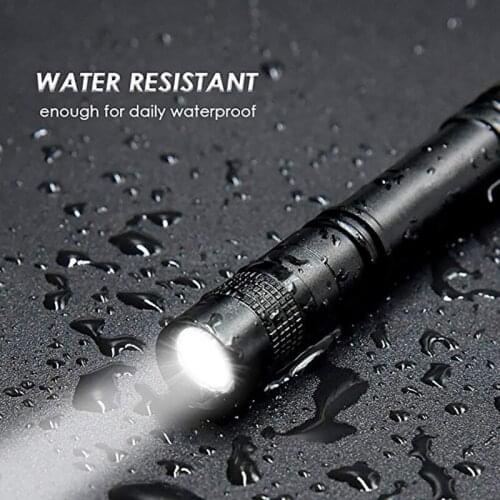 Led 1000 Lumens Lamp Clip Mini Black 507 Pocket Penlight Flashlight Torch Powered by 2AAA Battery Penlight with Clip