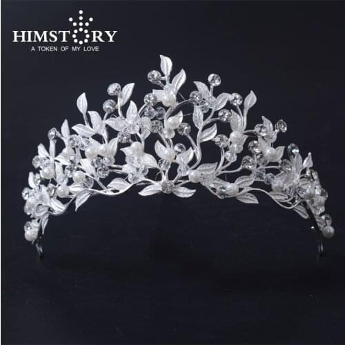 Beauty Hair Tiara Princess Rhinestone Crystal Bridal Crown Hairband Leaves Vine Decoration Jewelry for Wedding Party