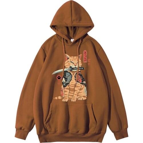 New Men Catana Cool Loose Men/Women Hoodie Hoody Casual Cat Print Anime Hoodie Japanese Autumn winter fleeces Tops
