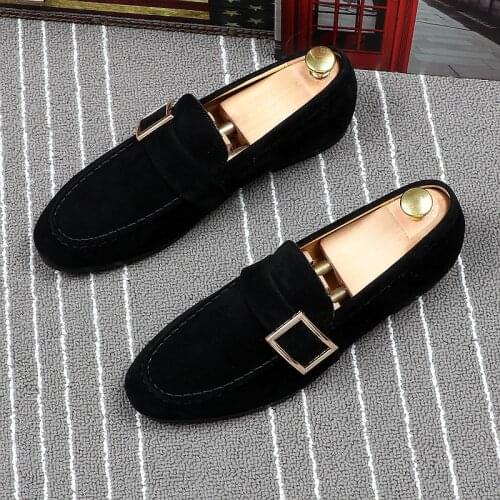 England style mens casual original leather designer shoes slip-on lazy shoe breathable smoking slippers summer loafers zapatos