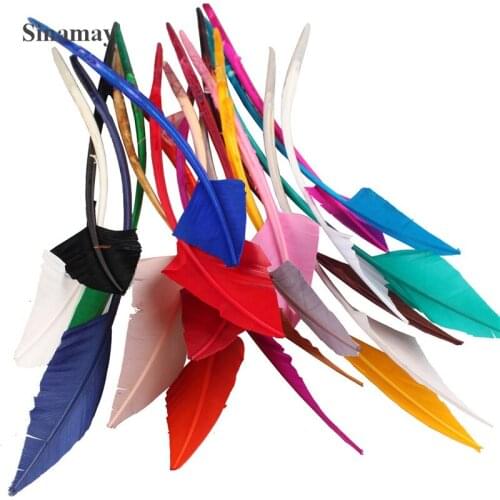 25-30cm Ostrich Feather Hard Rod Headwear&Hat Accessories Ostrich Quill Spines For DIY Millinery multi-colors slected 100pcs/Lot