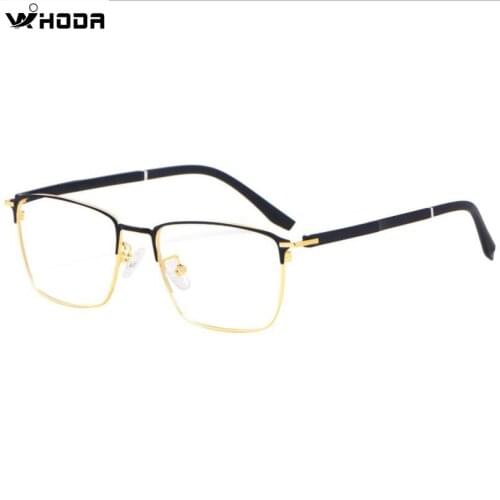 Ultralight Business Mens Optical Glasses Frames for Myopia ,Semi-Frame Spring Hinge Prescription Eyewear Glasses Frame F3007