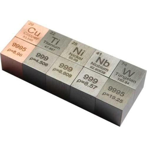 High Purity Periodic Table Cube TI/Ni/Nb/Cu/W/ Metal cube 10mm