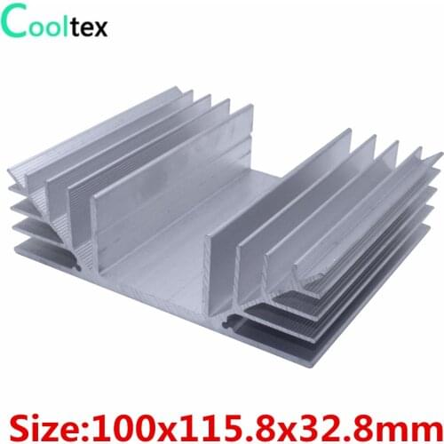 High quality 100x115.8x32.8mm radiator Aluminum heatsink Extruded heat sink for power amplifier Electronic heat dissipation