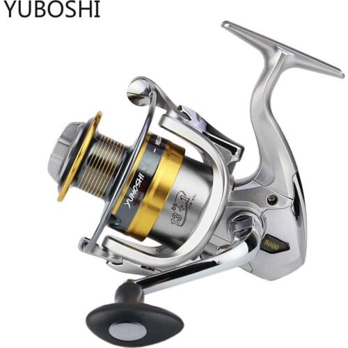 YUBSSHI Spinning 5.5:1/4.7:1 plastic Handle Full Metal Spool XS1000-7000 Spinning Reel For Freshwater/Saltwater Carp Reel