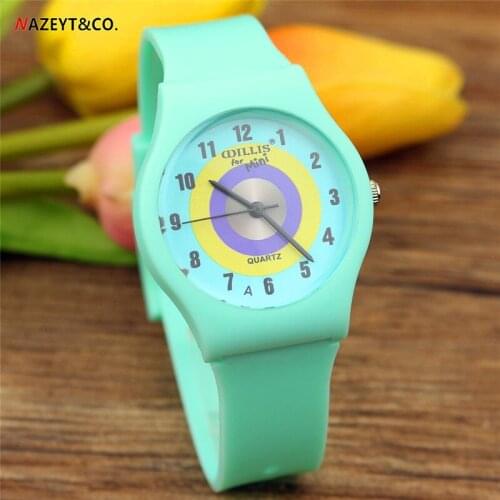 Free shipping lady watch high quality unisex student green strap Circle dial anlong quartz watch children waterproof watch