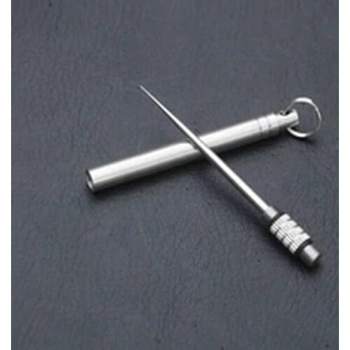 Dental Cleaning Toothpicks Portable Titanium Toothpick Multifunctional Outdoor Camping Tool Toothpick Tube Floss Pick Fruit Fork