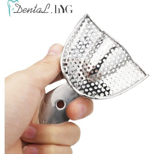 1Pair Dental Impression Tray Stainless Steel Teeth Tray Autoclavable Denture Instrument Trays Dentist Tools Teeth Holder Tray