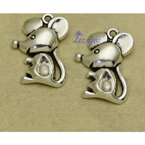 15pcs/lot--24x18mm, Antique silver plated mouse charms,DIY supplies,Jewelry accessories