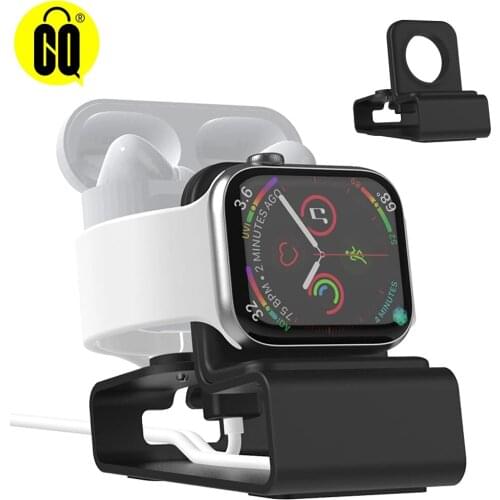 Black 2 In 1 Aluminum Charger Stand For Apple Watch Series 6/SE/5/4/3/2/1 38 42 40 44mm Charging Holder Dock Station For Airpods