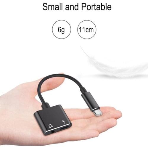 2 In 1 USB Type C to 3.5mm Jack Earphone Adapter Charger Cable Aux Audio