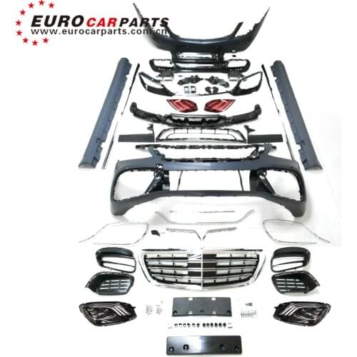 2019 2018 S class w222 S63 S65 body kit for w222 S320 S400 S450 S500 to S63 S65 with headlamp and taillights
