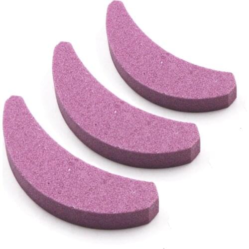 3 Pcs High Quality Durable Grinding Stone Crescent Red Whetstone Woodworking Chain Grinder Small Grinding Stone Chain Saw Tool