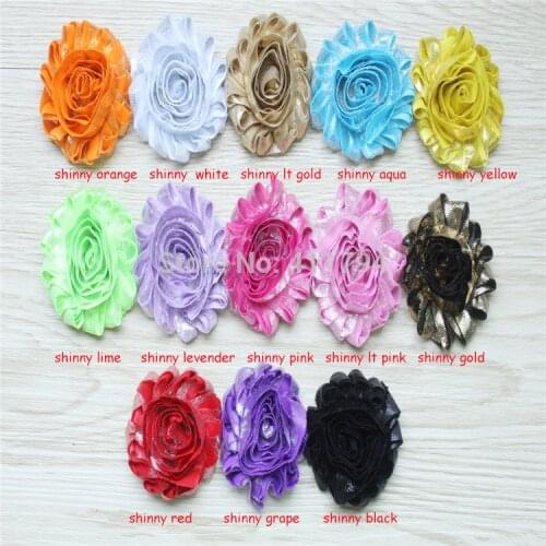 60 yards/ lots , 2.5'' shabby shiny rose flower , shabby flower for apparel hair accessories