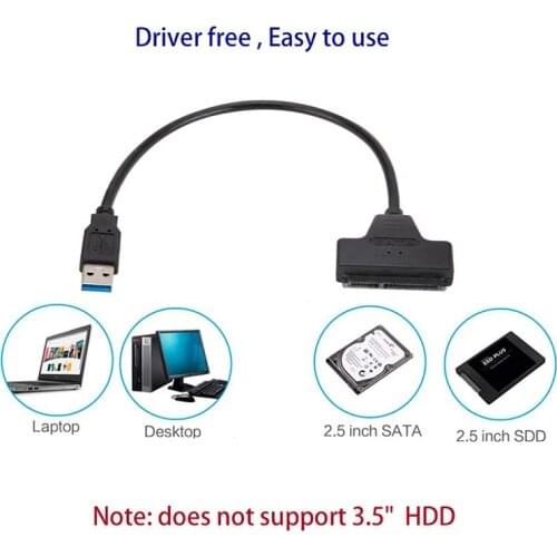Hard Drive Adapter USB 3.0 to SATA External Converter with Light 2.5-Inch Hard Disk Data Cable for SSD/HDD NK-Shopping