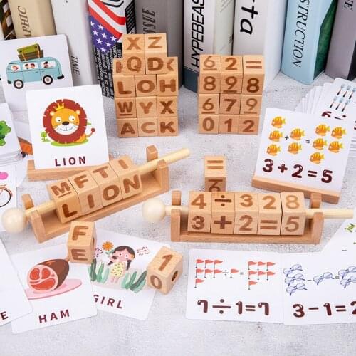Montessori Alphabet Rotating Building Block Digital Building Block Model Childrens Early Education Educational Cognitive Toys