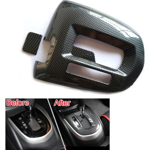 BBQ@FUKA FOR Nissan Qashqai 2016 Carbon Fiber Style Car Inner Gear Shift Frame Cover Panel Granish Styling Sticker Car decal