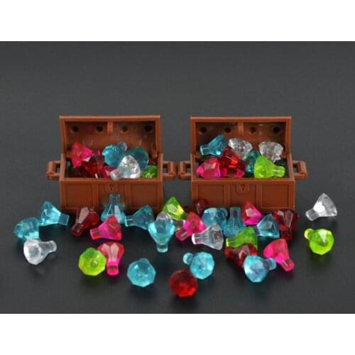 City Accessories Bricks Building Blocks Jewlery Box Gem Precious Stone Caribbean Pirate Figure Treasure Toy compatible with lego