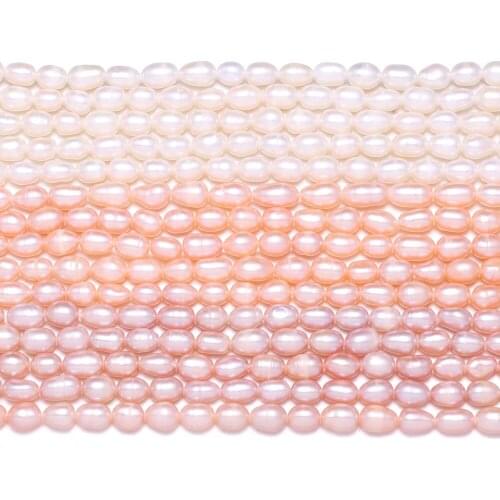 AA Natural Pearl Beads Rice Shape Cultured Freshwater Pearl Necklace Accessories for Jewelry Making Bracelet Earrings Gift 4-5mm