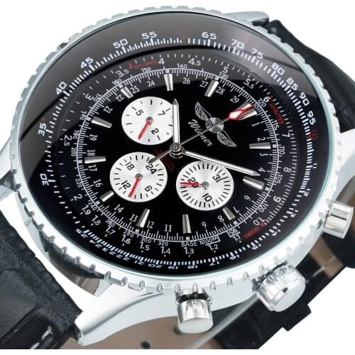 JARAGAR Automatic Wrist Watch Men Military Mens Watches Top Brand Luxury Leather Strap Casual Glow Clock асы мужские спортивные