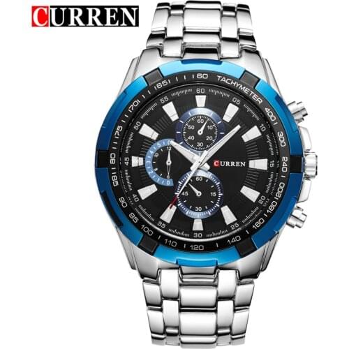 CURREN Fashion Business Men Watches Analog Sport Clock Full Steel Waterproof Wrist Watch For Men relogio masculino Male Clock