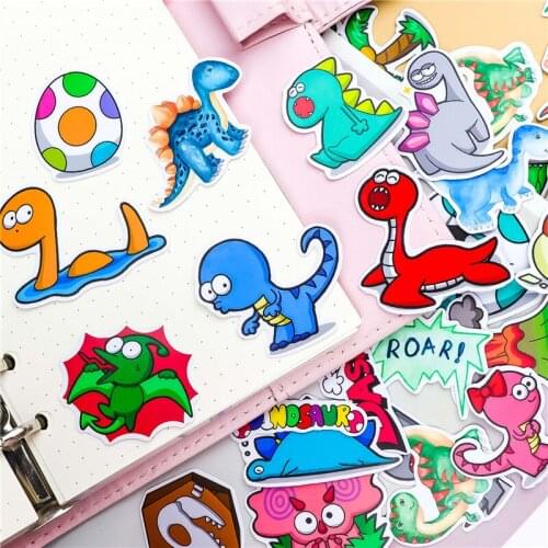 34 Pcs/lot Cartoon dinosaur life Decorative paper Sticker Decal For Phone Car Laptop Album diary Backpack Kids Toy Stickers