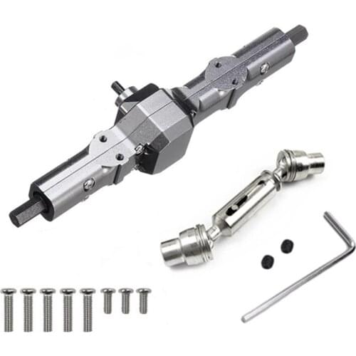 For WPL D12 1/12 RC Car Upgrade Parts Metal Rear Bridge Axle Gear Box with Drive Shaft Replacement Accessories