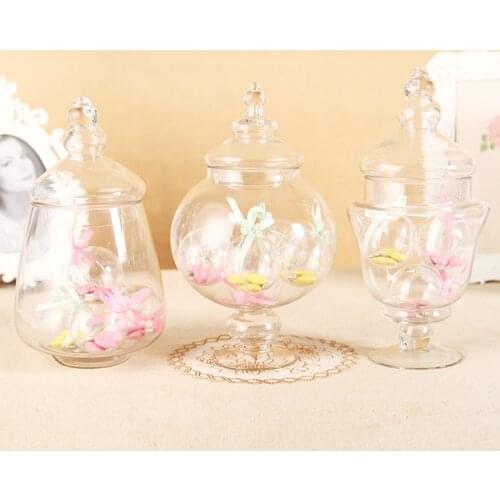 European style storage tank/ glass candy jar Suitable for home and wedding decoration furnishing articles glass decoration